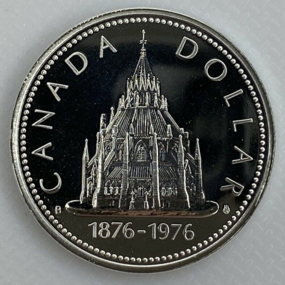 RCM 1876-1976 Canadian Specimen Silver Dollar Parliament Coin - Picture 3 of 5